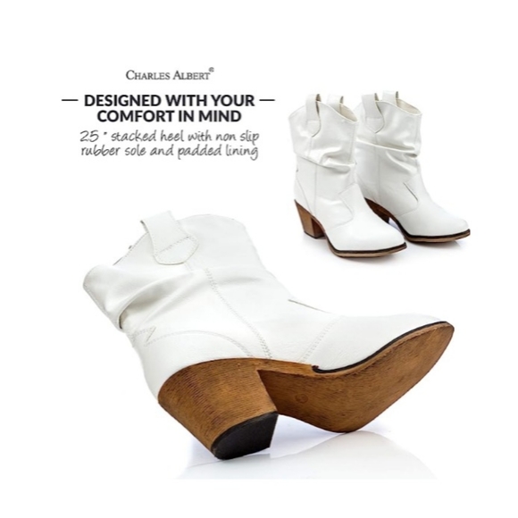 Charles Albert NWT Women's Modern Western Cowboy Distressed Boot Size 9M - Picture 2 of 6